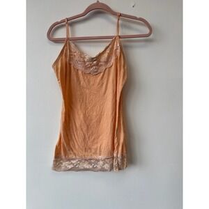 Vintage y2K Maurices‎ Babydoll Cute Lace Cami Orange Tank Top Fairy Grunge Large